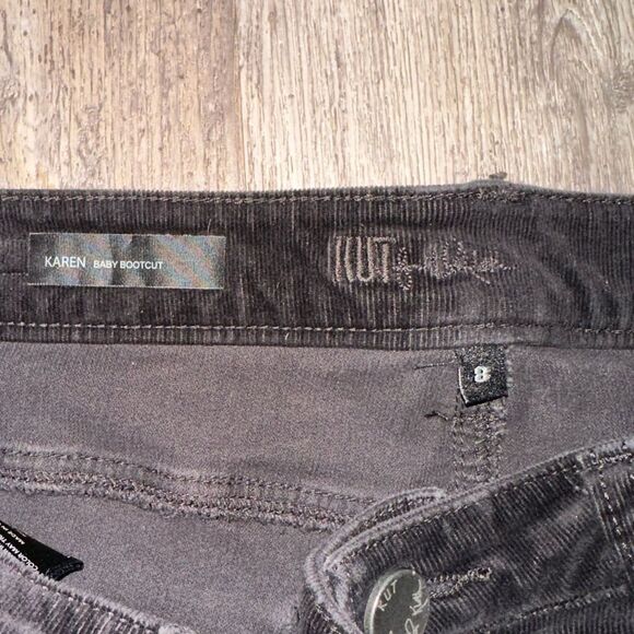 KUT from the kloth Karen Baby boot cut stretch black 5 pocket soft corduroy sz 8 - Picture 11 of 14